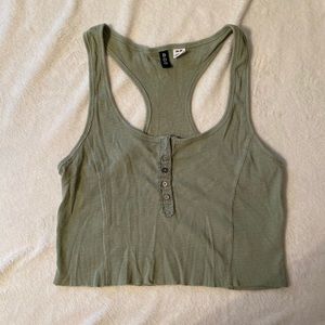 BDG green crop tank top